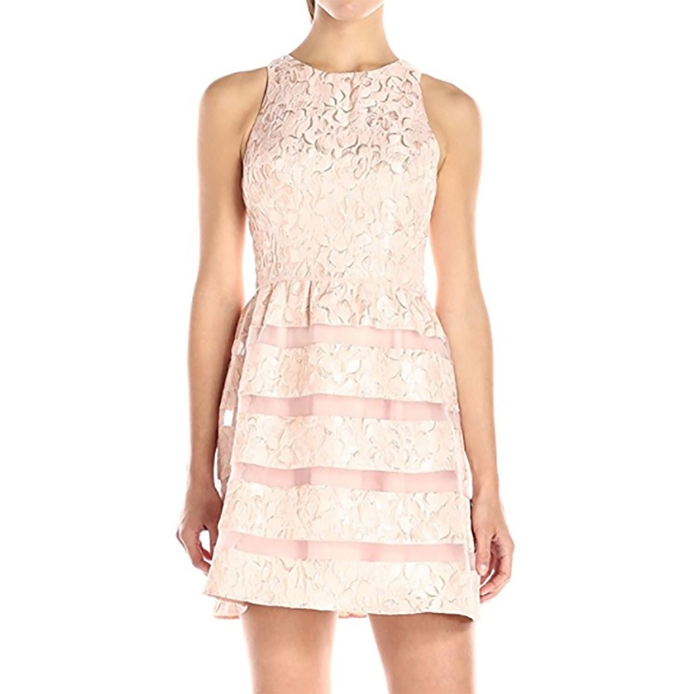 Aidan Mattox Pink Sleeveless Lace Party  Dress 4